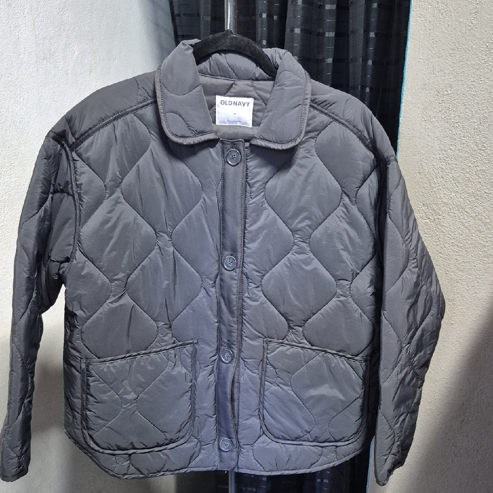 Old Navy Kids Charcoal Quilted Puffer Jacket
